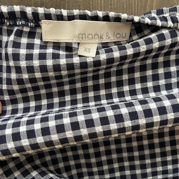 Monk & Lou XS Black and White Gingham Checked Tank Top - Picture 3 of 4